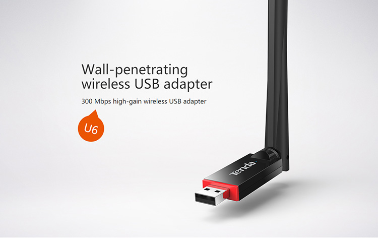 Tenda U6 Wireless N300 High Gain USB Adapter 300Mbps Wifi